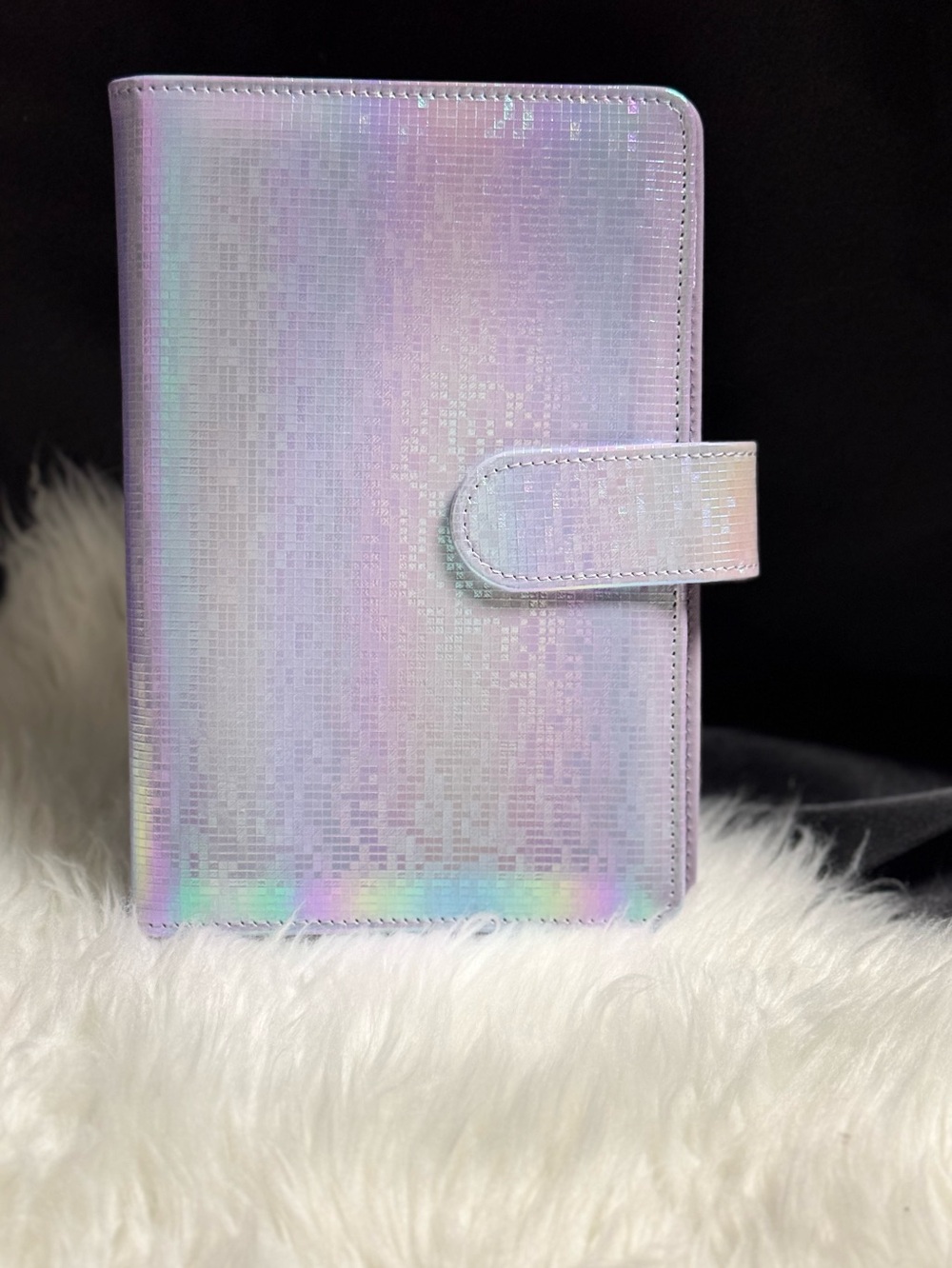 Iridescent Lavender  faux leather binder/ budget binder  A6 size